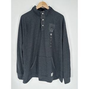 Disney Parks Mens Sweatshirt‎ Gray Snap Collar Pullover 2018 Size 2XL